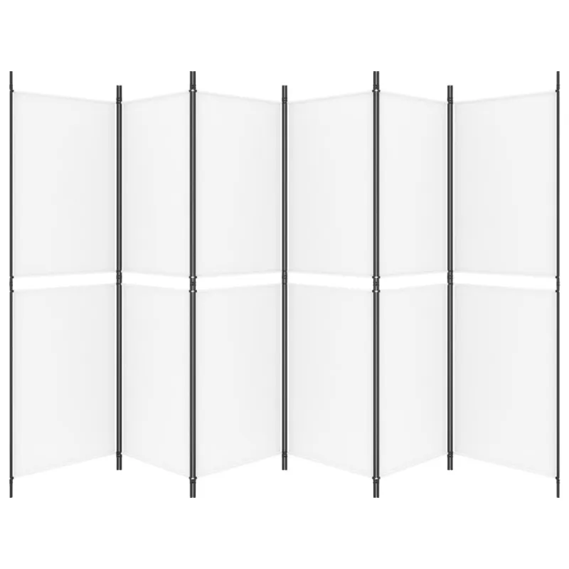 Kambario pertvara, 6 dalių, baltos spalvos, 300x180cm, audinys
