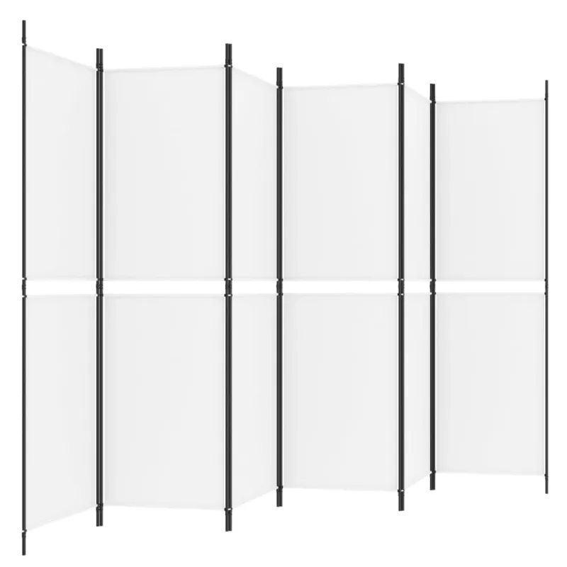 Kambario pertvara, 6 dalių, baltos spalvos, 300x180cm, audinys