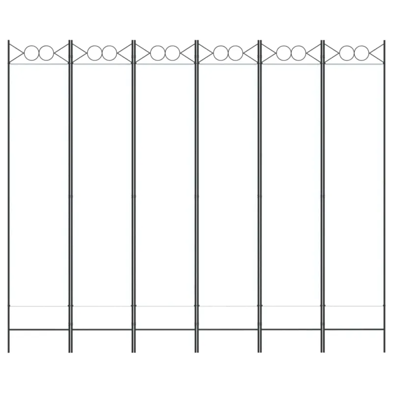 Kambario pertvara, 6 dalių, baltos spalvos, 240x200cm, audinys