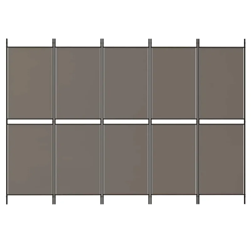 Kambario pertvara, 5 dalių, antracito, 250x200cm, audinys