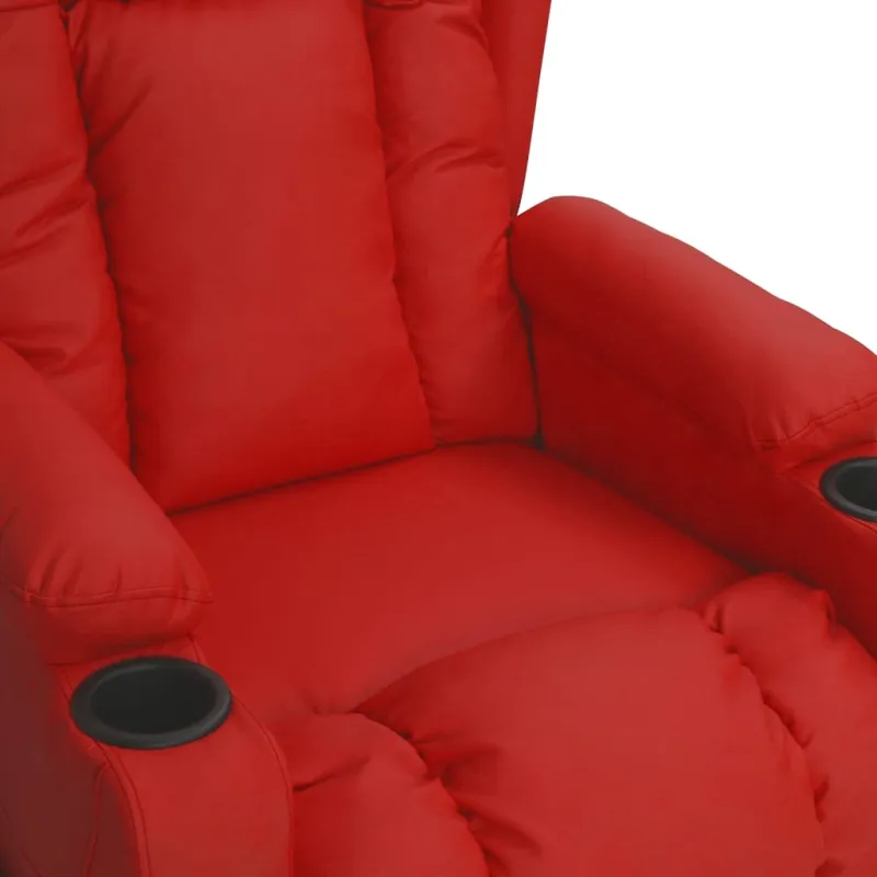 Atlošiamas krėslas, raudonojo vyno spalvos, dirbtinė oda