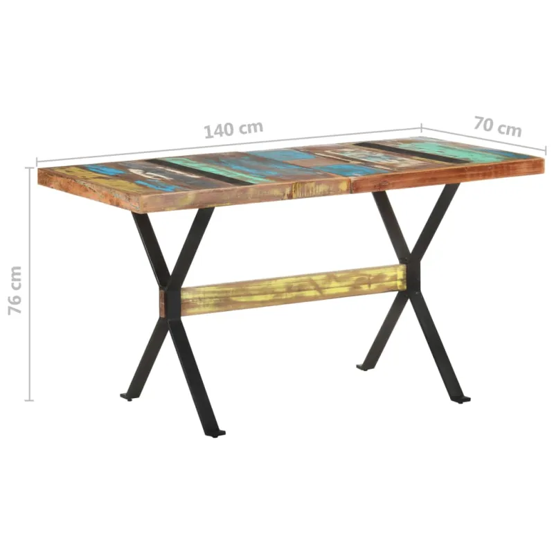 Valgomojo stalas, 140x70x76cm, perdirbtos medienos masyvas