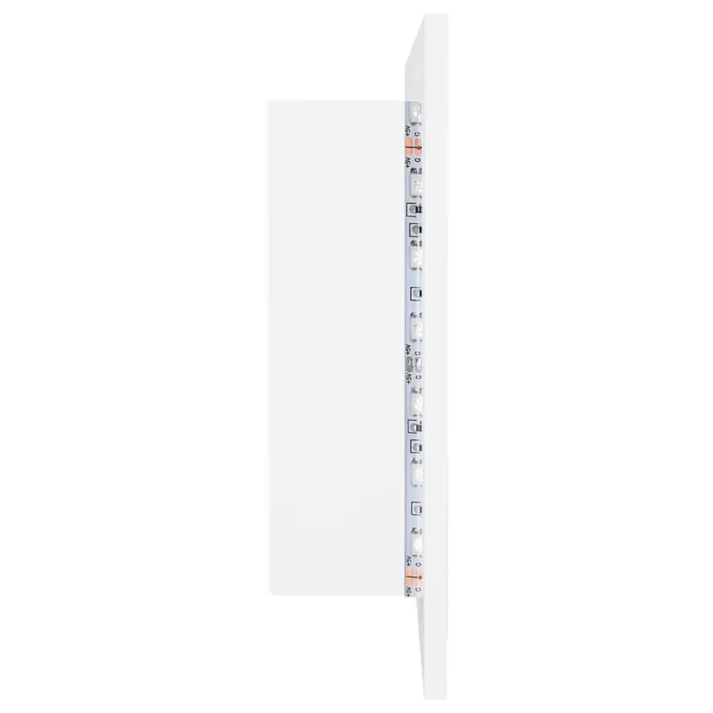 Veidrodinė vonios spintelė su LED, balta, 90x12x45cm, akrilas