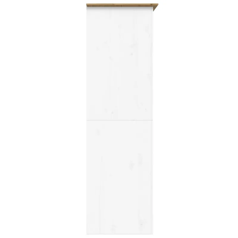 Knygų spinta BODO, balta/ruda, 99x53,5x173 cm, pušies masyvas