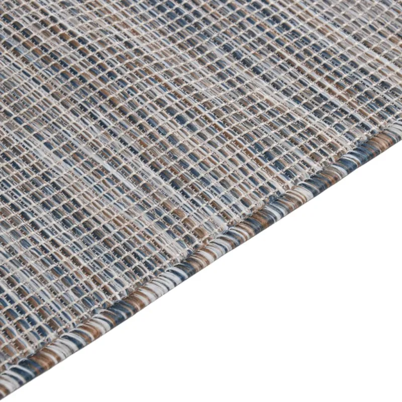 Lauko kilimėlis, rudas ir mėlyna, 120x170cm, plokščio pynimo