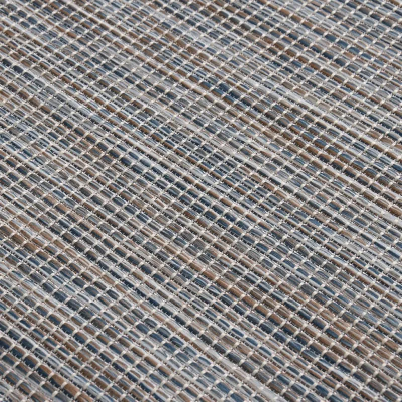 Lauko kilimėlis, rudas ir mėlyna, 120x170cm, plokščio pynimo
