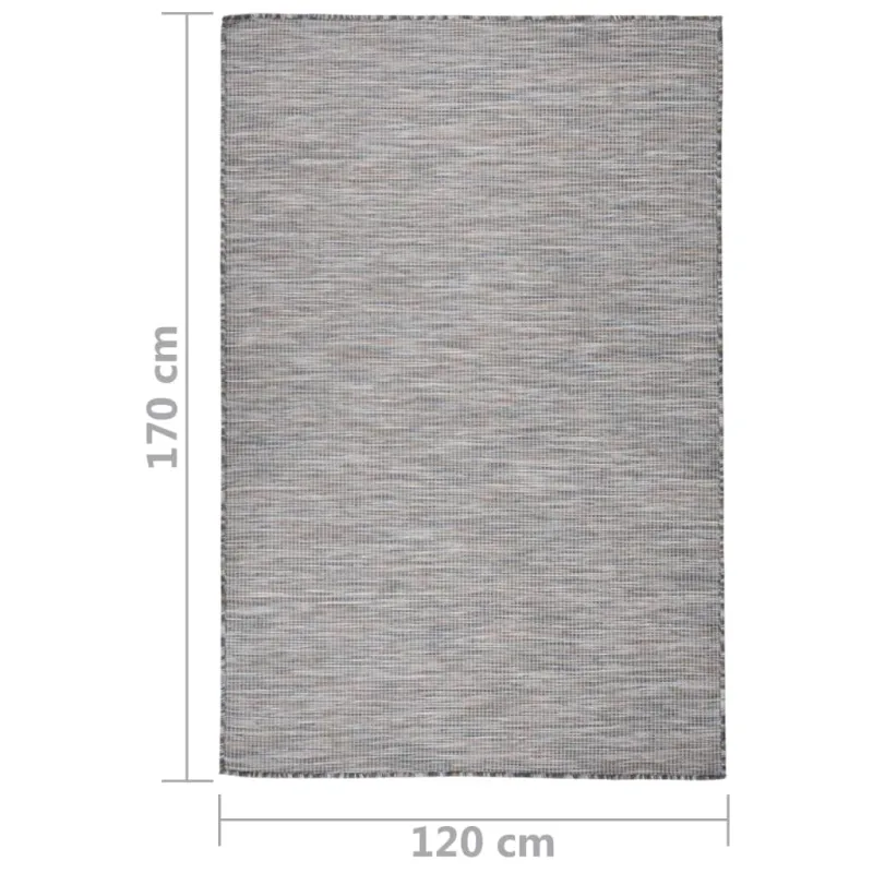 Lauko kilimėlis, rudas ir mėlyna, 120x170cm, plokščio pynimo