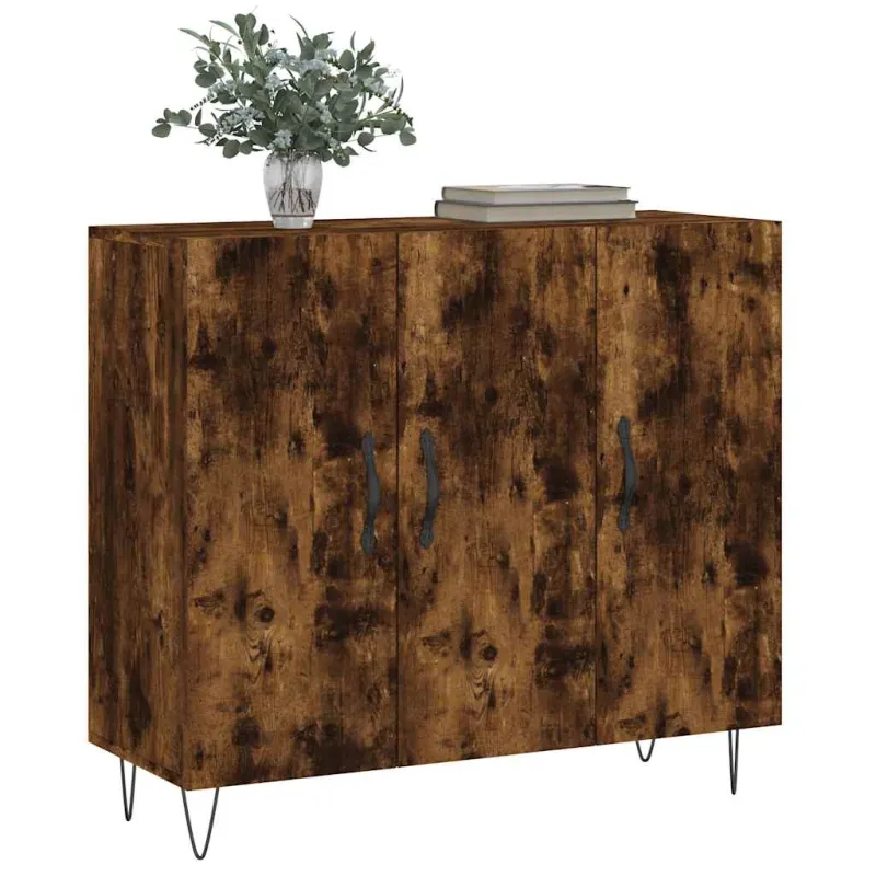 Šoninė spintelė, dūminio ąžuolo, 90x34x80cm, apdirbta mediena