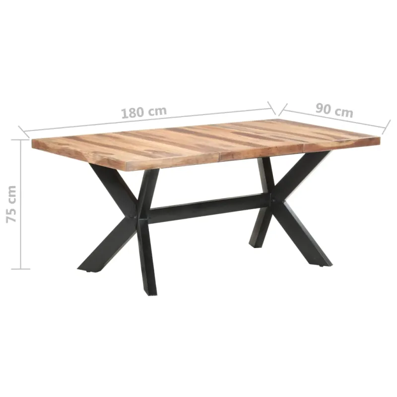 Valgomojo stalas, 180x90x75cm, mediena su medaus apdaila