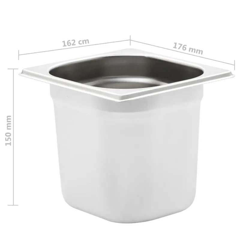 Gastronorm indai, 8 vnt., nerūdijantis plienas