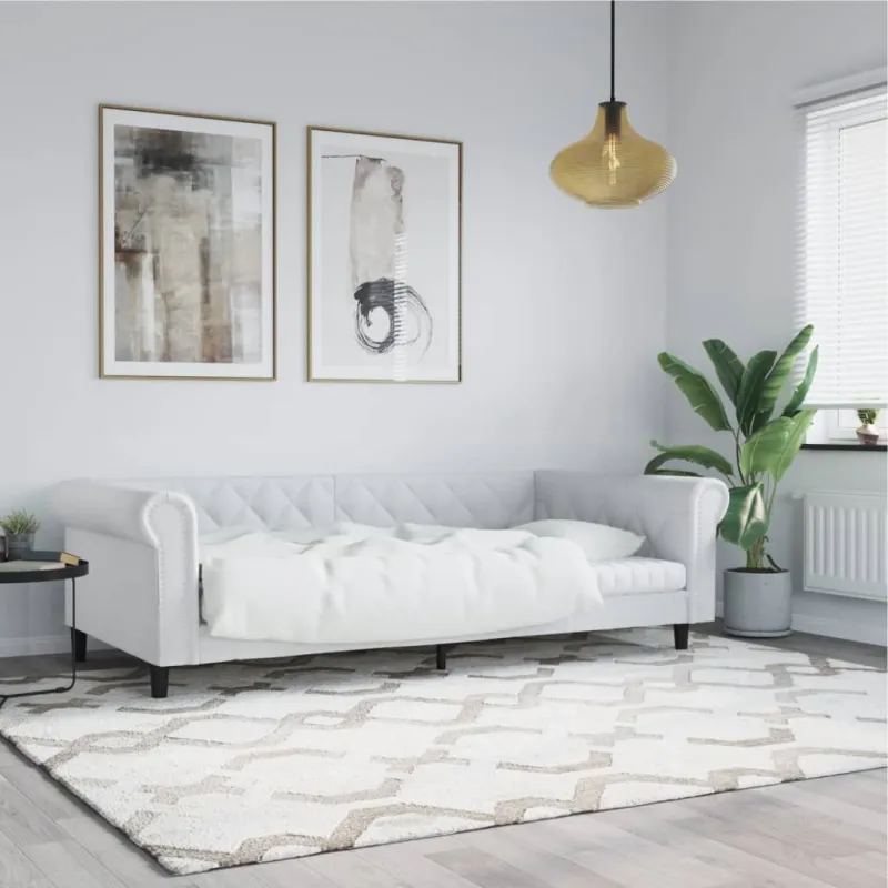 Sofa, baltos spalvos, 90x200cm, dirbtinė oda