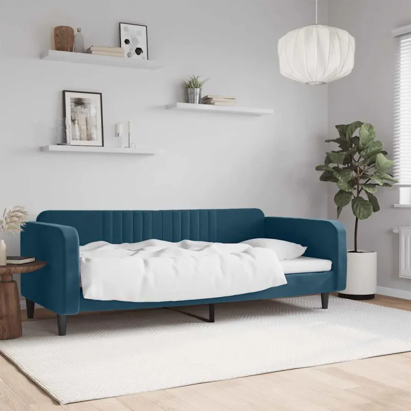 Sofa, mėlynos spalvos, 90x200cm, aksomas