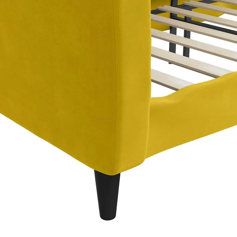 Sofa, geltonos spalvos, 100x200cm, aksomas