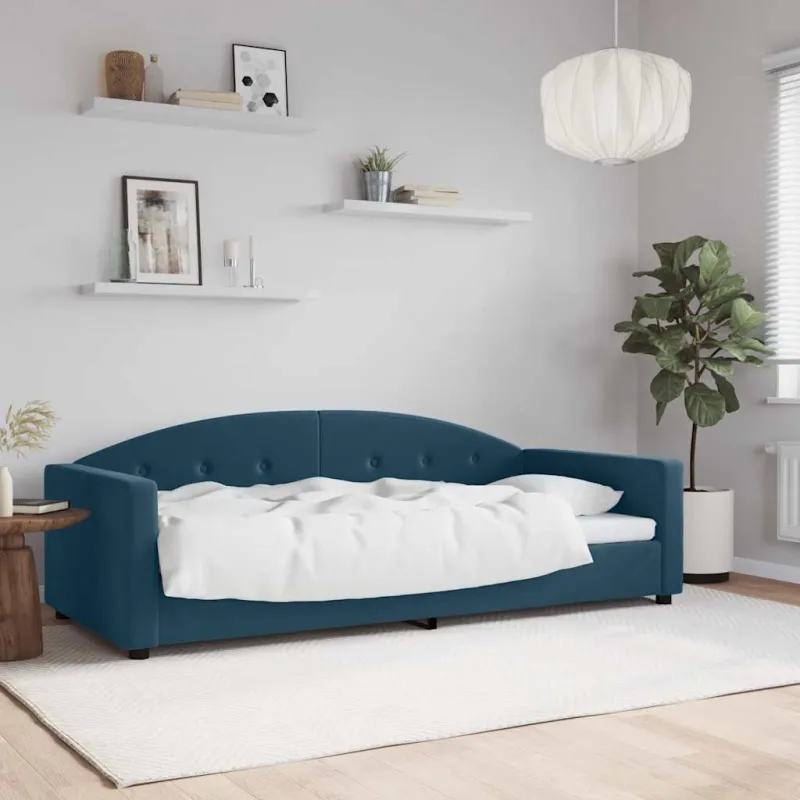 Sofa, mėlynos spalvos, 90x200cm, aksomas