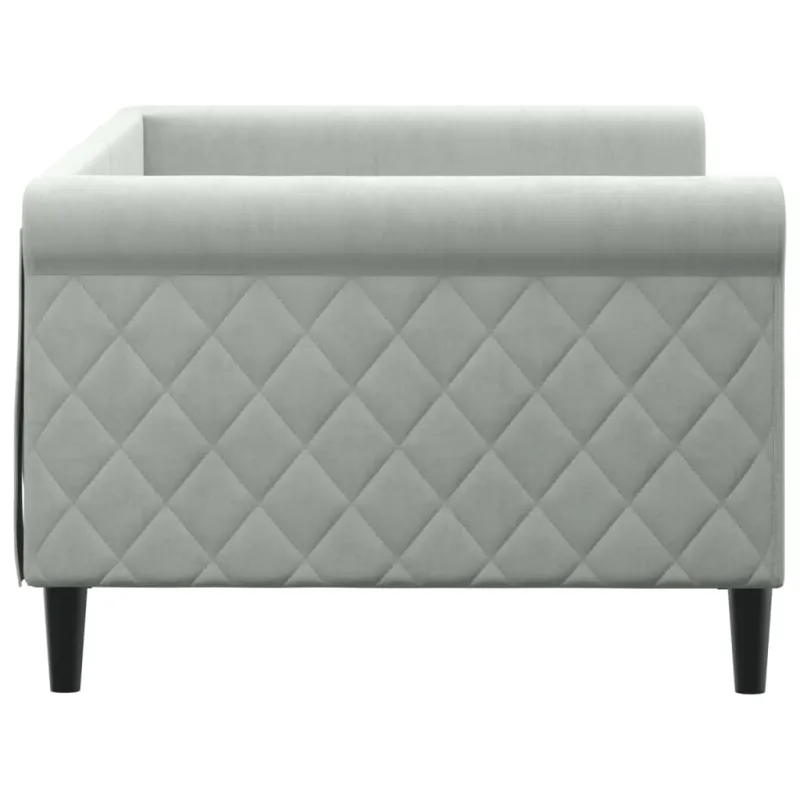 Sofa, šviesiai pilkos spalvos, 90x200cm, aksomas