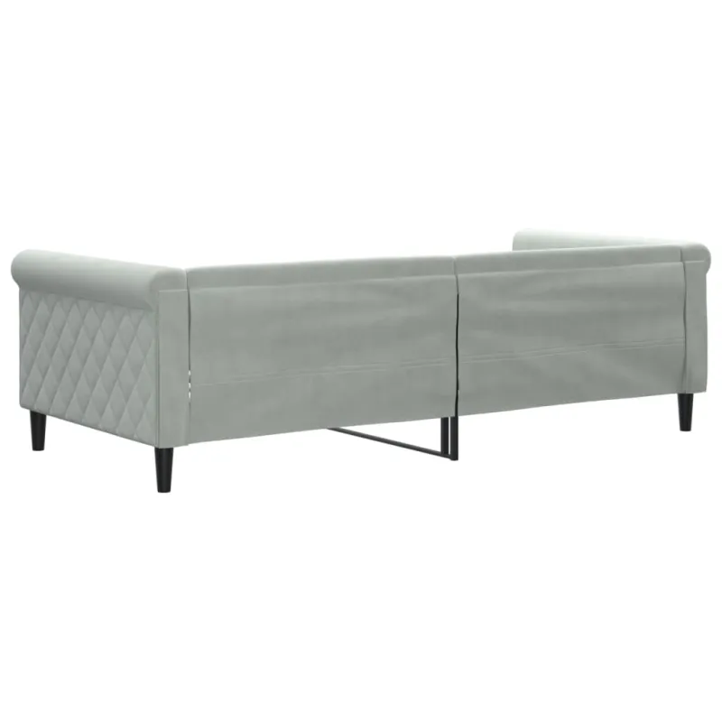 Sofa, šviesiai pilkos spalvos, 90x200cm, aksomas