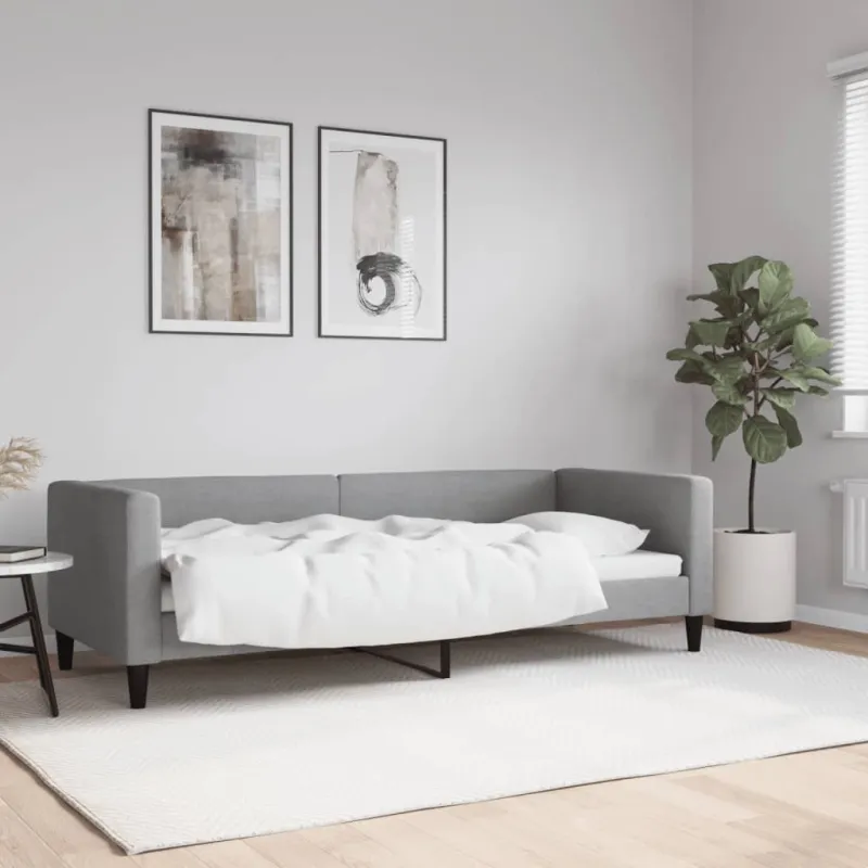 Sofa, šviesiai pilkos spalvos, 80x200cm, audinys