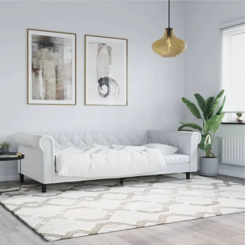 Sofa, baltos spalvos, 100x200cm, dirbtinė oda