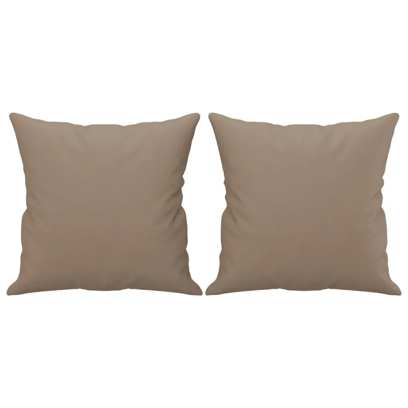 Dvivietė sofa su pagalvėlėmis, kapučino, 140cm, dirbtinė oda
