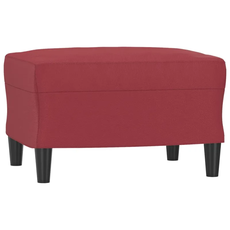 Trivietė sofa su pakoja, raudonojo vyno, 180cm, dirbtinė oda