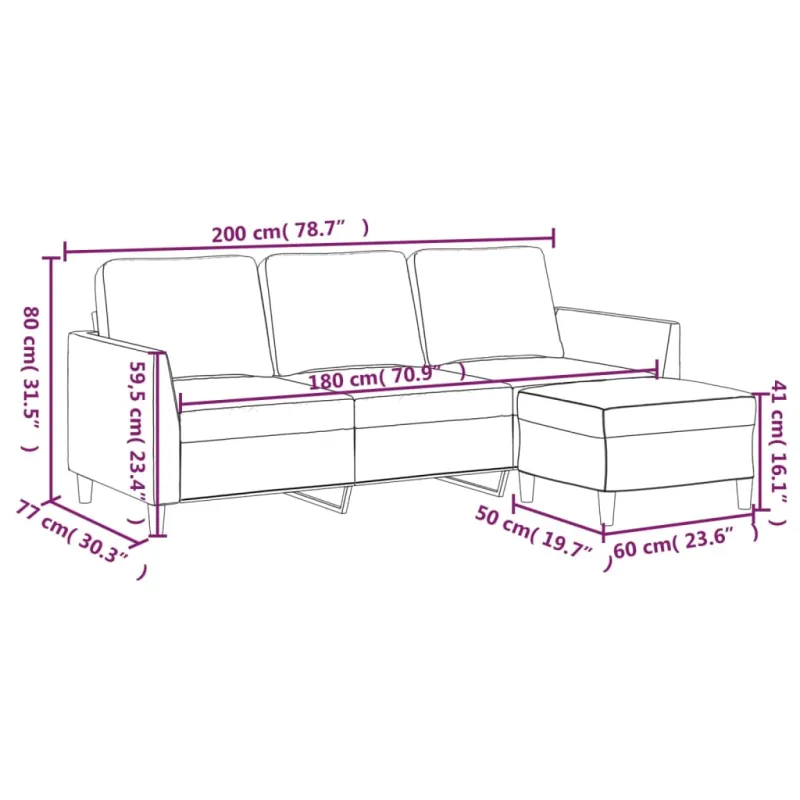 Trivietė sofa su pakoja, raudonojo vyno, 180cm, dirbtinė oda
