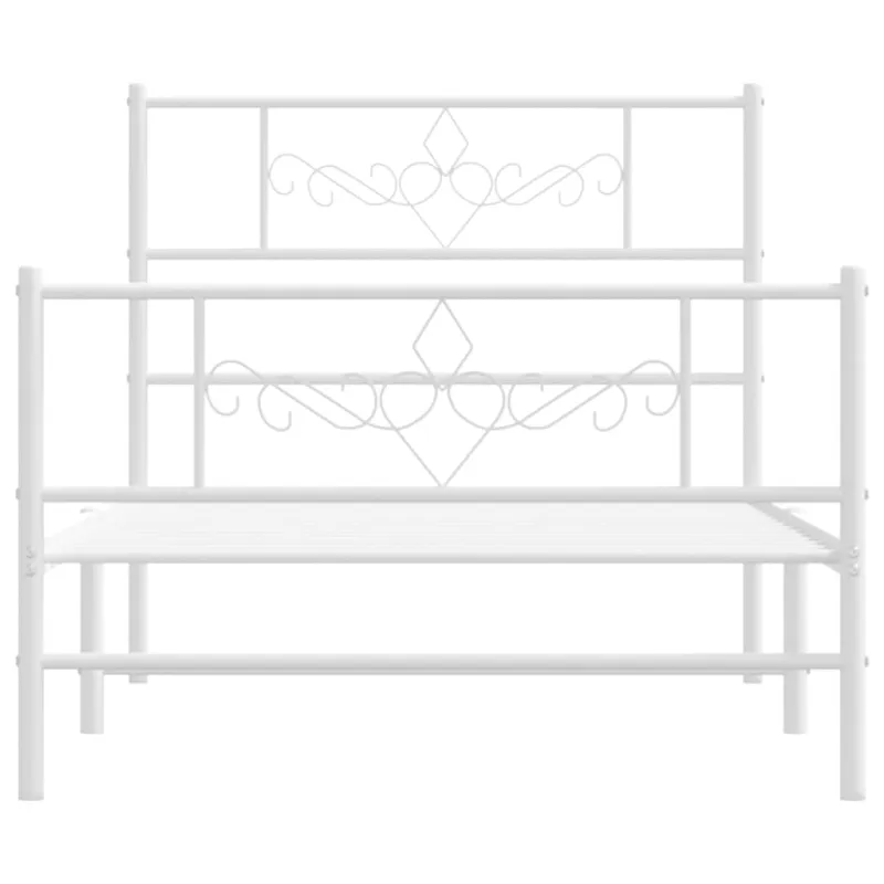 Lovos rėmas su galvūgaliu/kojūgaliu, baltas, 75x190cm, metalas