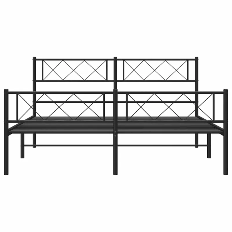 Lovos rėmas su galvūgaliu/kojūgaliu, juodas, 120x190cm, metalas
