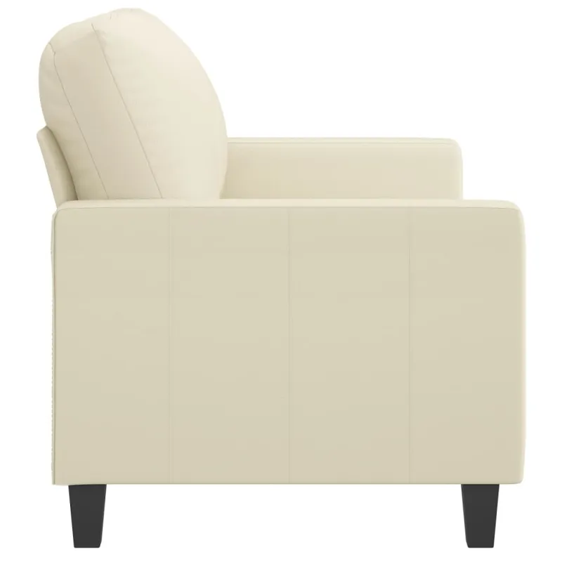 Dvivietė sofa, kreminės spalvos, 120cm, dirbtinė oda