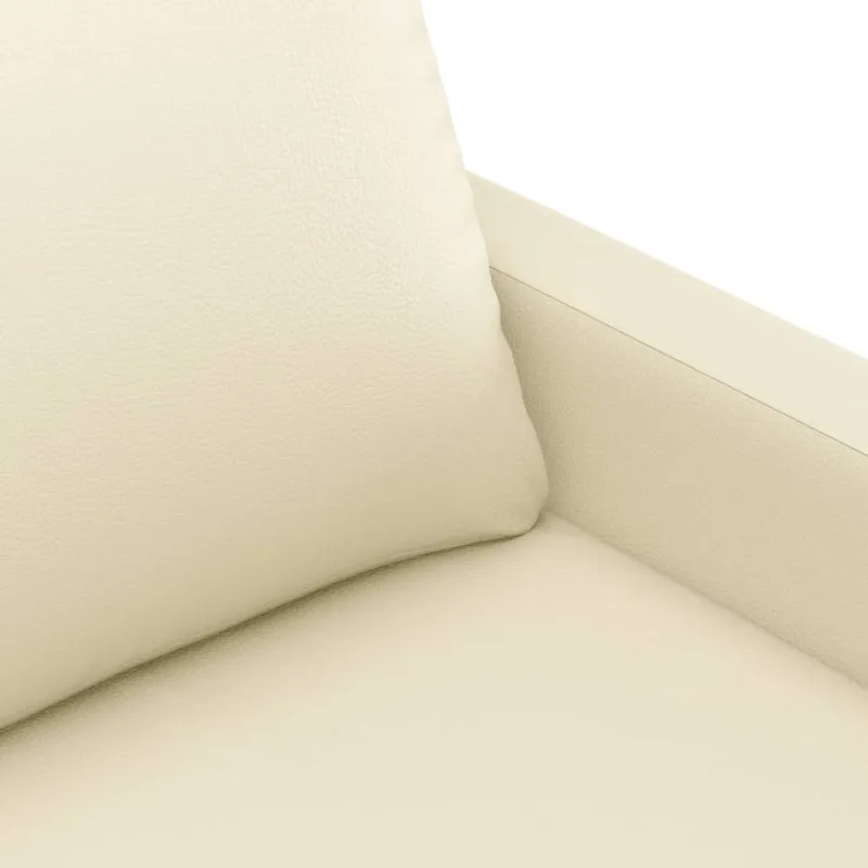 Dvivietė sofa, kreminės spalvos, 120cm, dirbtinė oda