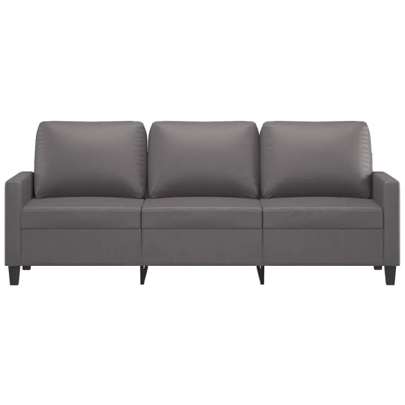 Trivietė sofa, pilkos spalvos, 180cm, dirbtinė oda