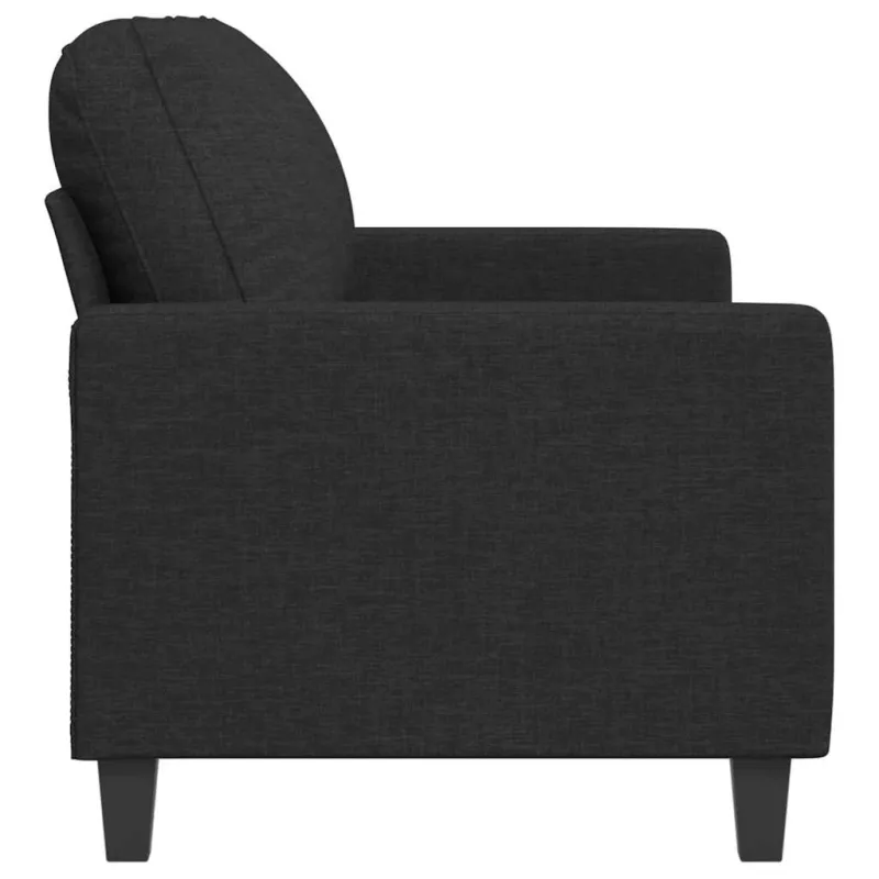 Dvivietė sofa, juodos spalvos, 140cm, audinys