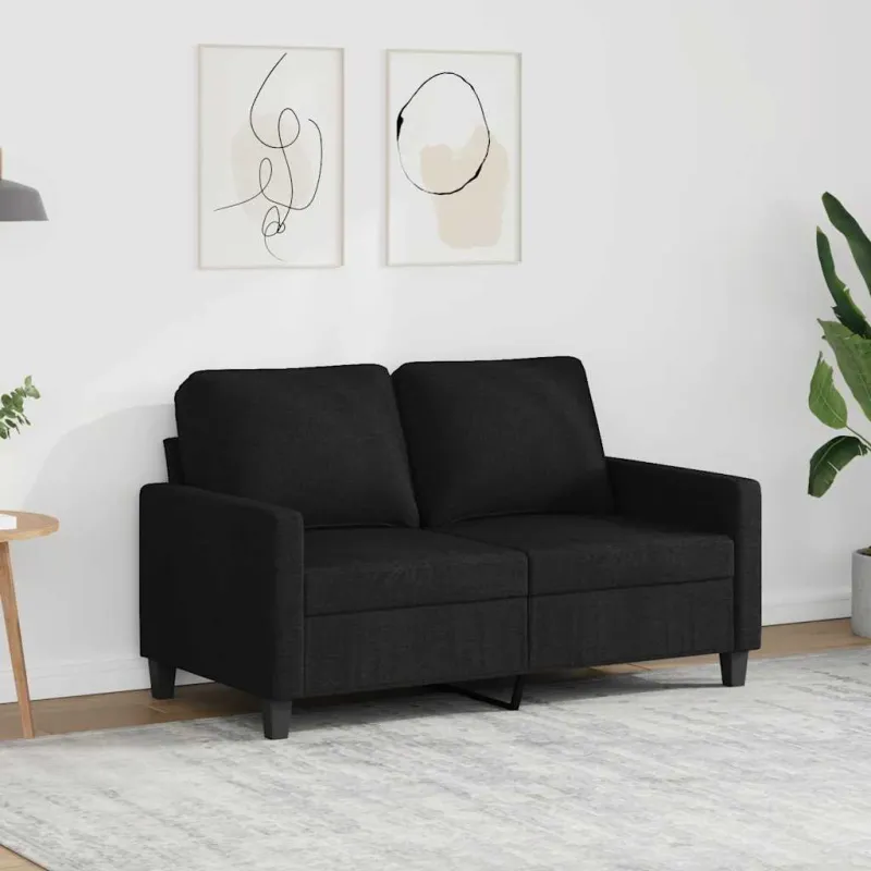 Dvivietė sofa, juodos spalvos, 120cm, audinys