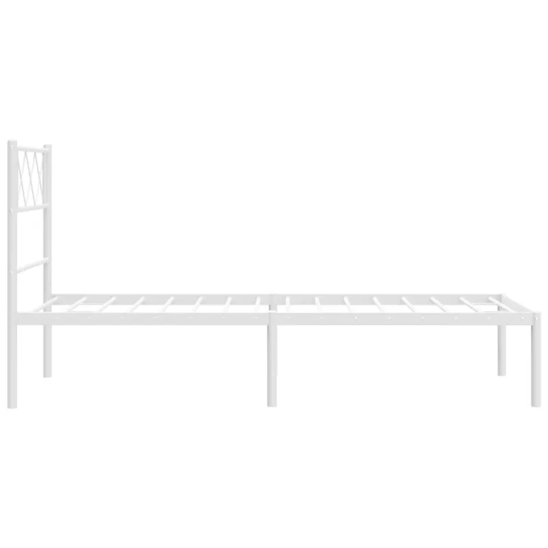 Metalinis lovos rėmas su galvūgaliu, baltos spalvos, 107x203cm