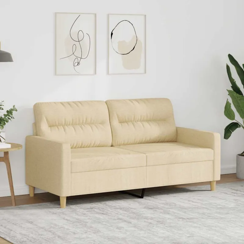 Dvivietė sofa, kreminės spalvos, 140cm, audinys