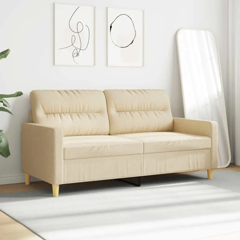 Dvivietė sofa, kreminės spalvos, 140cm, audinys