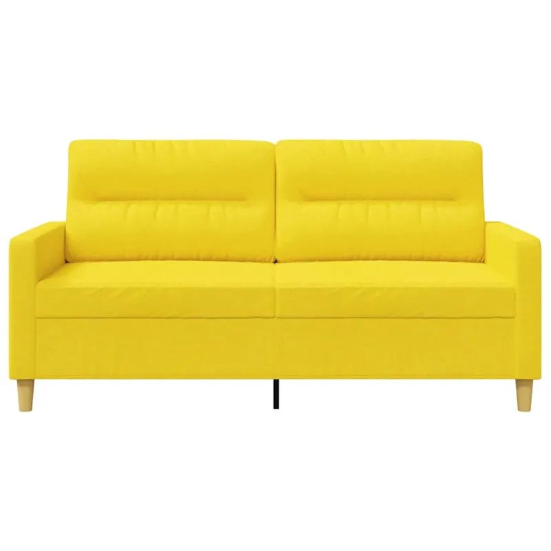 Dvivietė sofa, šviesiai geltonos spalvos, 140cm, audinys