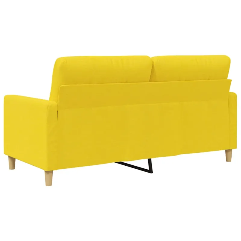 Dvivietė sofa, šviesiai geltonos spalvos, 140cm, audinys