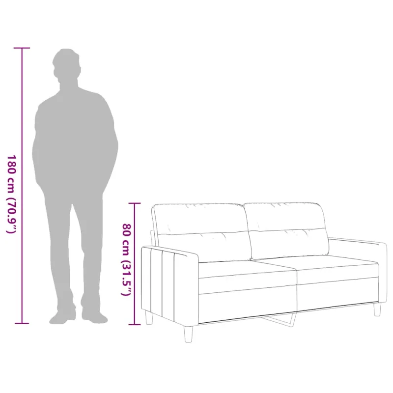 Dvivietė sofa, taupe spalvos, 140cm, audinys