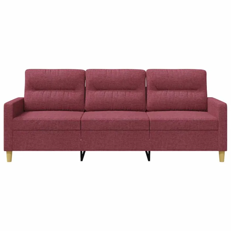 Trivietė sofa, raudonojo vyno spalvos, 180cm, audinys