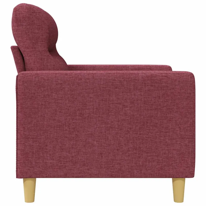 Trivietė sofa, raudonojo vyno spalvos, 180cm, audinys