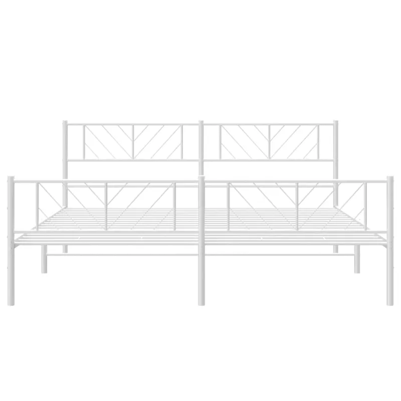Lovos rėmas su galvūgaliu/kojūgaliu, baltas, 180x200cm, metalas