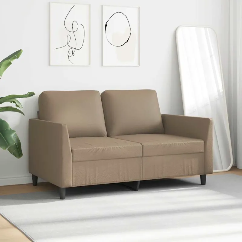 Dvivietė sofa, kapučino spalvos, 120cm, dirbtinė oda