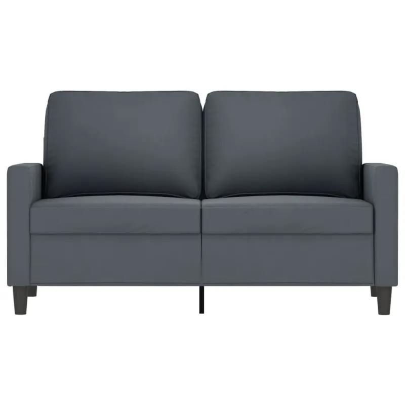 Dvivietė sofa, tamsiai pilkos spalvos, 120cm, aksomas