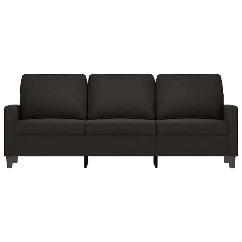 Trivietė sofa, juodos spalvos, 180cm, aksomas