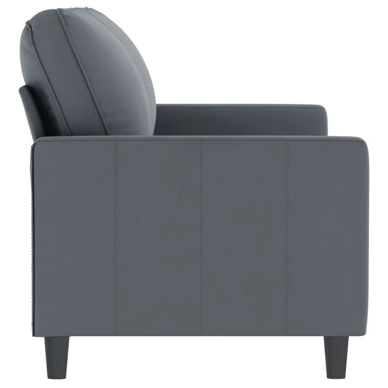 Dvivietė sofa, tamsiai pilkos spalvos, 140cm, aksomas