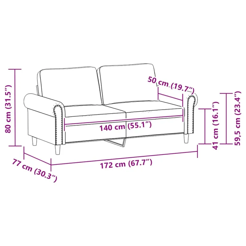 Dvivietė sofa, juodos spalvos, 140cm, dirbtinė oda