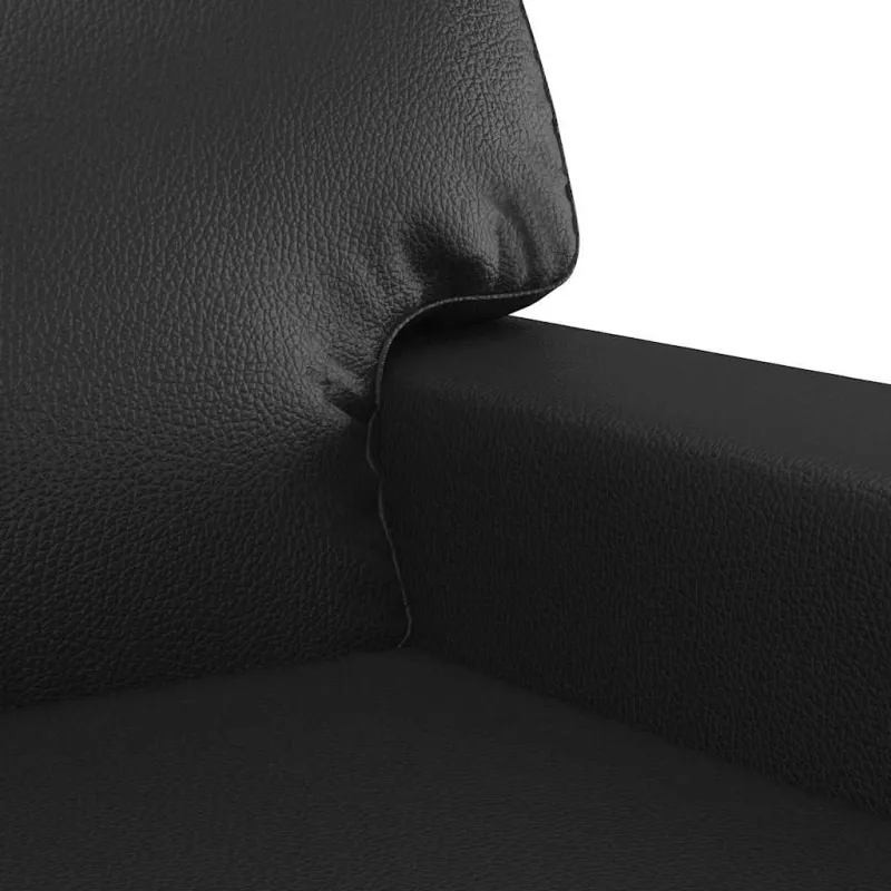 Dvivietė sofa, juodos spalvos, 140cm, dirbtinė oda