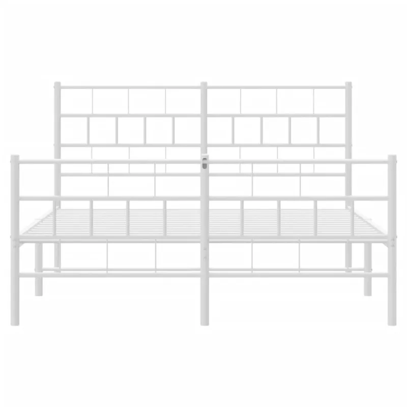 Lovos rėmas su galvūgaliu/kojūgaliu, baltas, 140x190cm, metalas