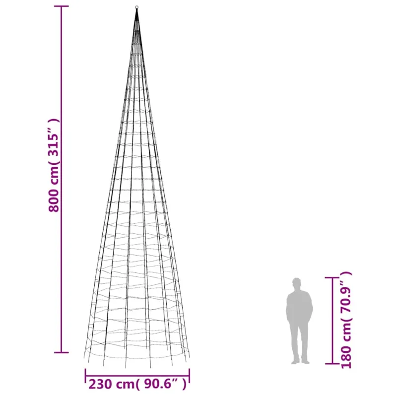LED Kalėdų eglutė 3000 LED Mėlyna 800 cm