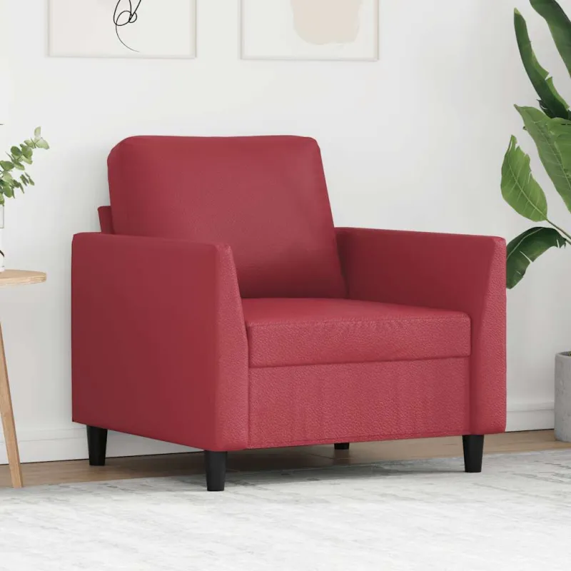 Krėslas, raudonojo vyno spalvos, 60cm, dirbtinė oda
